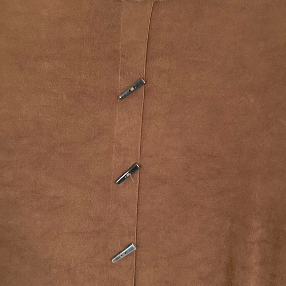 Chicos Womens Brown Open Front Slinky Cardigan Jacket Size XL Office Career - Picture 10 of 12